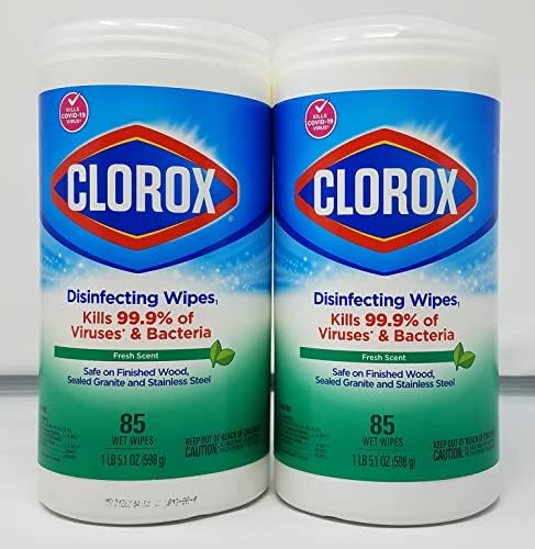 Clorox Disinfecting Wipes Fresh Scent 85ct Pack of 2 170 Count Total