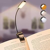 Gritin 9 LED Rechargeable Book Light for Reading in Bed - Eye Caring 3 Color Temperatures,Stepless Dimming Brightness,80...