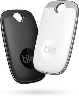 Tile Pro 2-Pack (Black/White). Powerful Bluetooth Tracker, Keys Finder and Item Locator for Keys, Bags, and More; Up to 40...