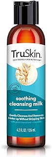 TruSkin Soothing Cleansing Milk - Gentle Facial Cleanser with Rice & Oat Milk, Hyaluronic Acid - Removes Make-Up Without S...