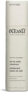 ATTITUDE Oceanly Oil-to-Milk Face Cleanser Stick, EWG Verified, Plastic-free, Plant and Mineral-Based Ingredients, Vegan a...