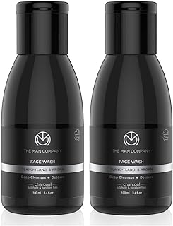 The Man Company Charcoal Face Wash, Ylang Ylang & Argan Oils, Anti Pollution, Deep Cleansing, All Skin Types (Pack Of 2)