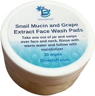 Korean Snail Mucin and Grape Extract Face Wash Single Use Pads, By Diva Stuff