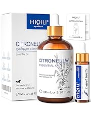 HIQILI 100ML Citronella Essential Oil for Homemade Sprays, Add to Diffuser 100% Pure and Natural Undiluted 3.38 Fl Oz