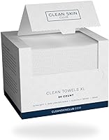 Clean Skin Club Clean Towels XL, 100% USDA Biobased Face Towel, Disposable Face Towelette, Makeup Remover Dry Wipes,...