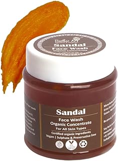 Rustic Art Sandal Face Wash Concentrate | Turmeric & Mango Butter | Daily Use for All Skin Types | Sulphate & Paraben Free...