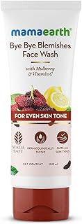 MAMAEARTH Bye Bye Blemishes Face Wash with Mulberry and Vitamin C for Even Skin Tone - 100 ml Gently Cleanses | Reduces Da...