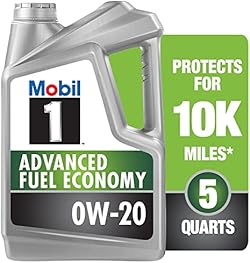 Mobil 1 Advanced Fuel Economy Full Synthetic Motor Oil 0W-20, 5 Quart