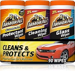 Armor All Protectant, Glass and Cleaning Wipes, Wipes for Car Interior and Car Exterior, 30 Count Each (Pack o