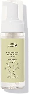 100% PURE Green Tea Cloud Natural Foam Facial Cleanser Daily Face Wash & Deep Hydration Pore Cleansing Makeup Remover for ...