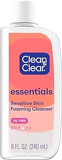 Clean & Clear Essentials Foaming Facial Cleanser, Oil-Free Daily Face Wash with Glycerin to Remove Acne Breakout-Causing D...