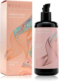 Nourishe Songaa Soap | 200 ml, 6.75 fl oz | Deep Cleansing Antioxidant Face Wash | 100% Plant Based Ingredients | Facial C...