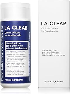 La Clear Pure Mild Enzyme Powder Cleanser - Daily Exfoliating Facial Wash for Sensitive/Acne/All Skin Types. Natural Ingre...