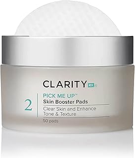 ClarityRx Pick Me Up Skin Booster Exfoliating Facial Pads, Natural Plant-Based Medicated Face Wipes for Acne-Prone & Aging...
