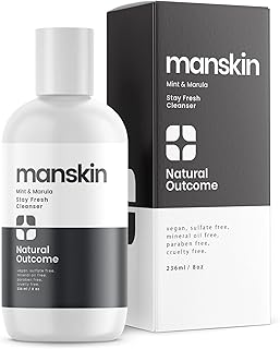 natural outcome Man Skin Face Wash Cleanser Skin Care - Mint & Marula Refreshing Facial Cleansing Gel For Men Sulfate Free...