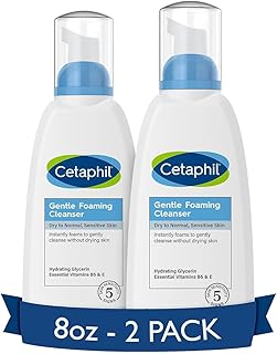 Cetaphil Oil Free Gentle Foaming Cleanser For Dry to Normal, Sensitive Skin, 8oz Pack of 2, Made with Glycerin and Vitamin...