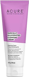 Acure Radically Rejuvenating Cleansing Cream - Foaming Creamy Facial Cleanser - Moisturizing Benefits of Olive Oil, Cocoa ...