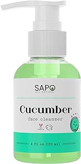 Sapo All Natural Cucumber Face Cleanser - A Gentle and Hydrating Facial Wash - Made with Cucumbers, Aloe & Vitamin C - Gre...