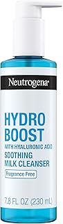 Neutrogena Hydro Boost Soothing Milk Facial Cleanser with Hyaluronic Acid, Hydrating Face Wash Gently Lifts Dirt & Oil Lea...