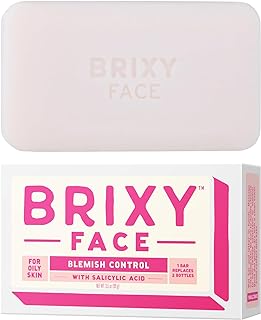 BRIXY Blemish Control Facial Cleansing Bar – Salicylic Acid Unclogs Pores And Balances Natural Oils, Ceramides and Niacina...