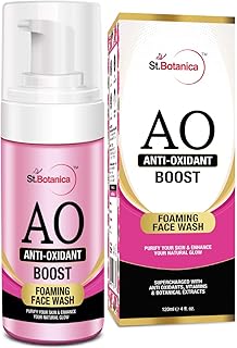 StBotanica Anti Oxidant Boost Foaming Face Wash - With Vitamins A, C and E, No Parabens, Sulphate, Silicones - 120mL