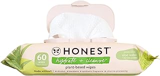 The Honest Company Hydrate + Cleanse Naturally Scented Wipes | Cleansing Multi-Tasking Wipes | 99% Water, Plant-Based, Hyp...
