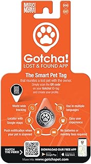 Gotcha Smart Pet ID Tag for Pets, Easily Attaches to Dog & Cat Collars and Harnesses, Contains Personalized Pet Contact In...