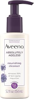 Aveeno Absolutely Ageless Nourishing Daily Facial Cleanser, Antioxidant-Rich Blackberry Extract, Non-Comedogenic Makeup-Re...