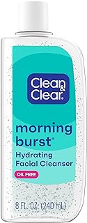 Clean & Clear Morning Burst Oil-Free Hydrating Facial Cleanser with BHA, Cucumber & Aloe Extracts, Face Wash Gently Remove...