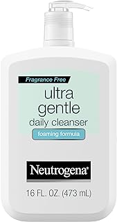 Neutrogena Ultra Gentle Foaming and Hydrating Face Wash for Sensitive Skin, Gently Cleanses Without Over Drying, Oil-Free,...