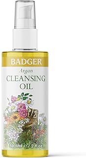 Badger - Face Cleansing Oil, Argan, Certified Organic Face Oil Cleanser, 2 oz