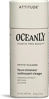 ATTITUDE Oceanly Face Cleanser Stick, EWG Verified, Plastic-free, Plant and Mineral-Based Ingredients, Vegan and Cruelty-f...