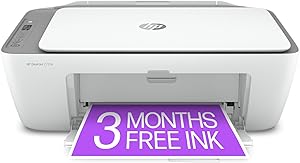 HP DeskJet 2755e Wireless Color inkjet-printer, Print, scan, copy, Easy setup, Mobile printing, Best-for home, Instant Ink with HP+,white