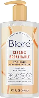 Biore Clear & Breathable Cooling Cleanser, Acne Treatment for Face, Face Scrub for Oily Skin, Salicylic Acid Cleanser, 6.7...