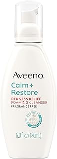 Aveeno Calm + Restore Redness Relief Foaming Cleanser, Daily Facial Cleanser With Calming Feverfew to Help Reduce the Appe...
