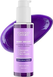 Conscious Chemist® Pore Refining Brightening Face Wash with Niacinamide, BlueBerry & AcaiBerry Extracts | For Men & Women,...