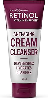 Retinol Anti-Aging Cream Cleanser – Daily Deep Cleansing Facial Wash Exfoliates to Improve Skin’s Texture & Moisturizes fo...