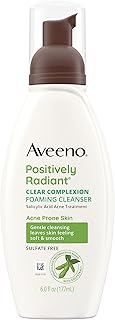 Aveeno Clear Complexion Foaming Facial Cleanser, Scentless, 6 Fl Oz