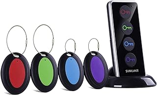 Key Finder with Extra 4 Long Chains & Up to 131ft Working Range in Open Space, Simjar Wireless Remote Control RF Key Finde...