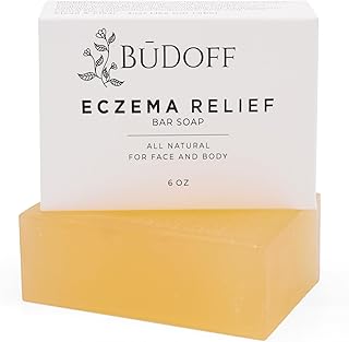 BUDOFF Eczema Relief Bar Soap | All Natural | Coconut Oil, Cucumber Oil, and Aloe Leaf Juice | For Face and Body | 6 Oz Ba...