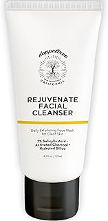 Doppeltree Facial Cleanser for Men with Salicylic Acid, Exfoliating Hydrated Silica, & Activated Charcoal for Clean Skin, ...