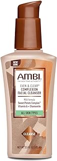 Ambi Even & Clear Complexion Facial Cleanser, For Men & Women, All Skin Types, Sweet Potato, Chamomile, Green Tea, Hydroqu...