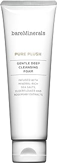 bareMinerals Pure Plush Gentle Deep Cleansing Foam, Nourishing and Smoothing Face Cleanser, Vegan, SLS-free formula