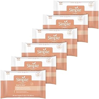 Simple Skin Care - Facial Cleansing Wipes, 25 Count, Instant Glow & Defend, Compostable, Skin Brightening, Moisturizing, F...