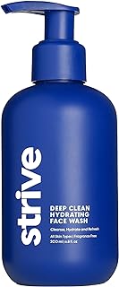 Strive - Deep Hydrating Mens Face Wash - Facial Cleanser, Mens Skin Care, Fragrance Free, Clear Skin, Refreshing with Aloe...
