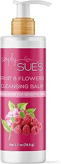 Simply Sue's Fruit & Flowers Facial Cleansing Balm- Easy rinse formula | Oil-Based Cleanser with Organic Oils and Shea But...