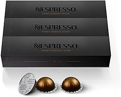 Nespresso Capsules VertuoLine, Double Espresso Chiaro, Medium Roast Coffee, 10 Count (Pack of 3) Coffee Pods, Brews 2.7...