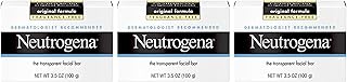 Neutrogena Original Amber Bar Fragrance-Free Facial Cleansing Bar with Glycerin, Pure & Transparent Gentle Face Wash Bar S...