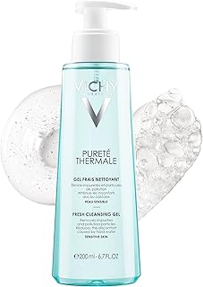 Vichy Pureté Thermale Fresh Cleansing Gel, Formulated With Glycerin, Gentle Gel Cleanser & Makeup Remover, Removes Impurit...