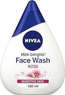 NIVEA Face Wash, Milk Delights Caring Rosewater(Sensitive Skin), 100ml
